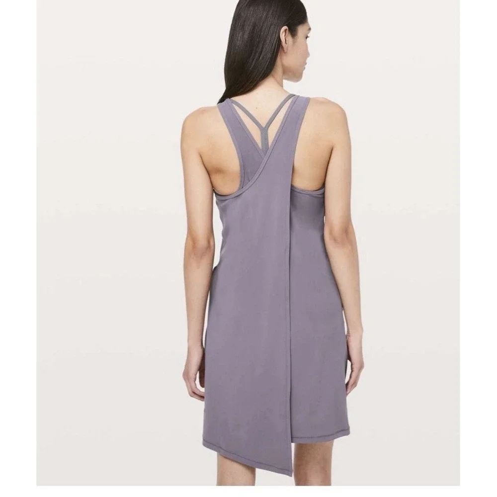 Lululemon Women Size 8 Early Morning Dress Graphite Purple Athletic Activewear